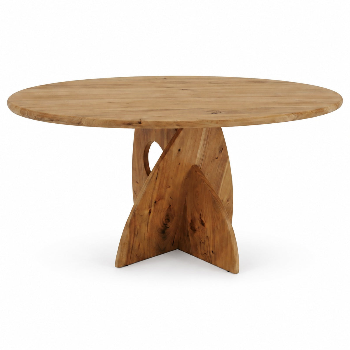 Meet in the Middle Table in natural acacia, front view