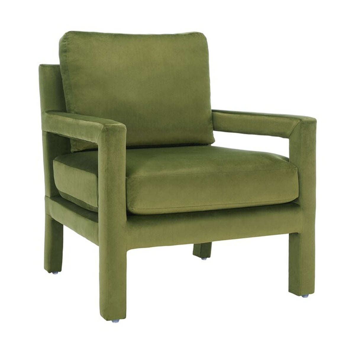 Open Invitation Chair in vintage moss, side