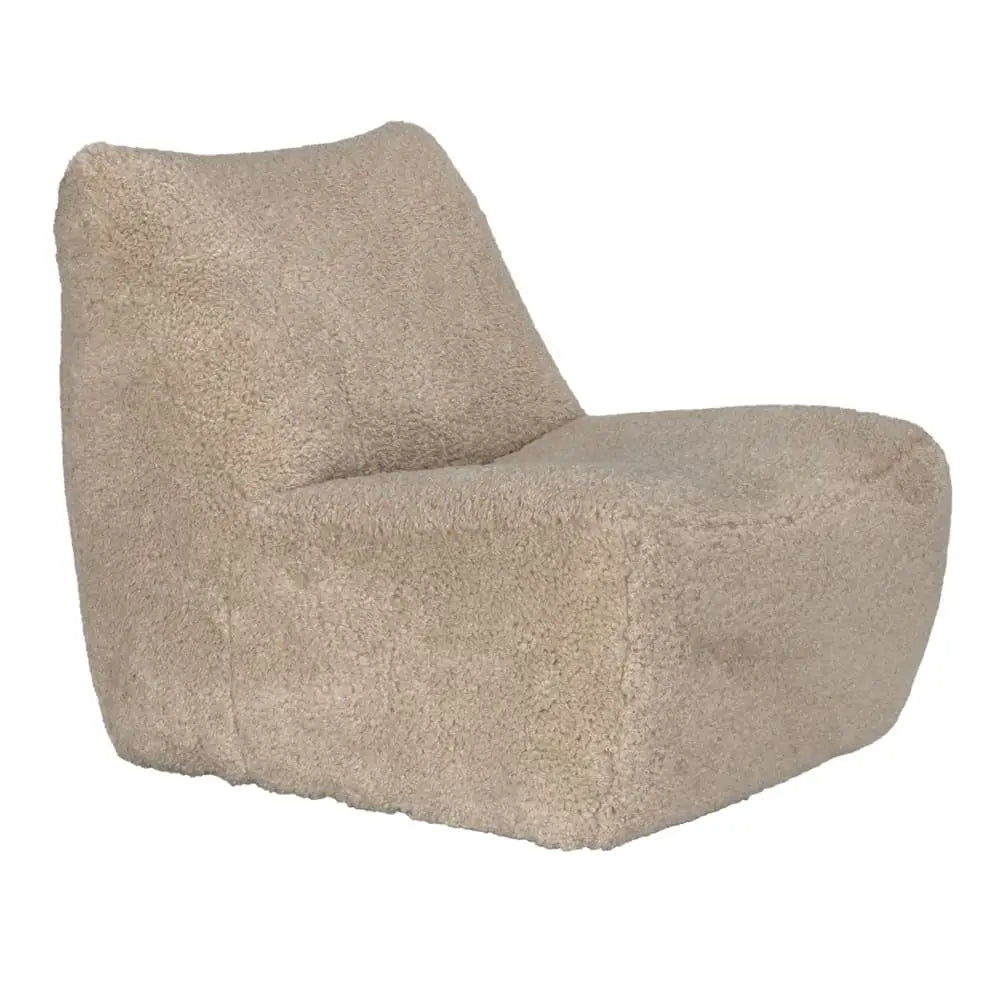 Stay A While Chair in camel, angle