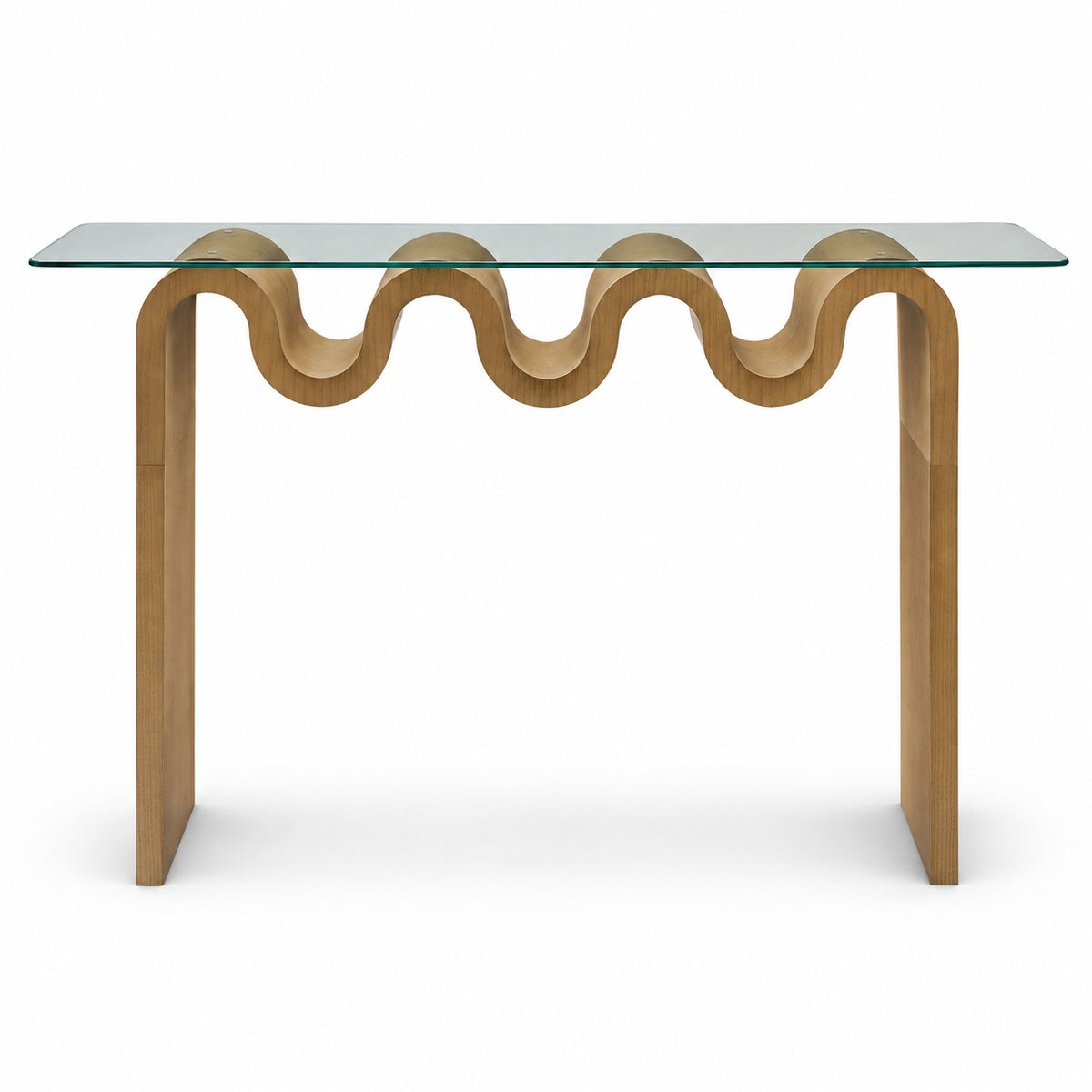 Ripple Effect Console Table in Wheat, main front