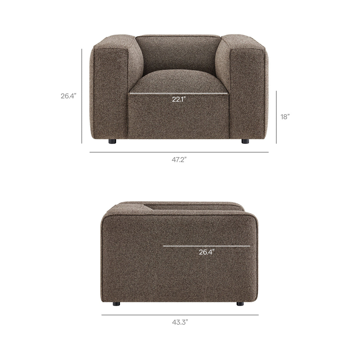 Room For One More Chair in roast, dimensions