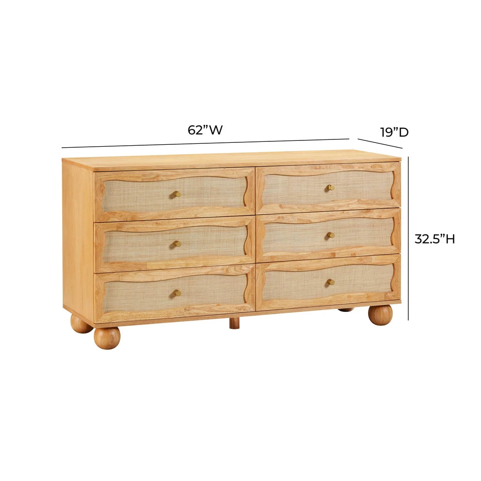 Room To Unwind Dresser in Natural, dimensions