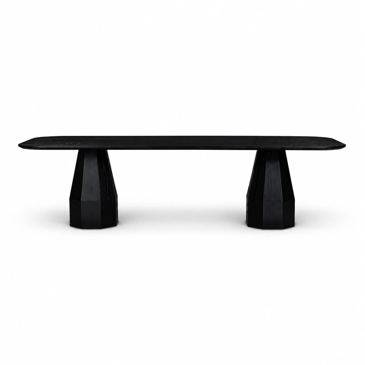 The Long Conversation Table in Midnight, front view