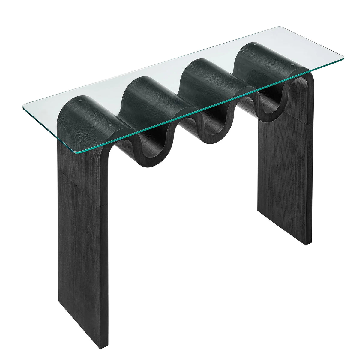 Ripple Effect Console Table in Midnight, alternate angle