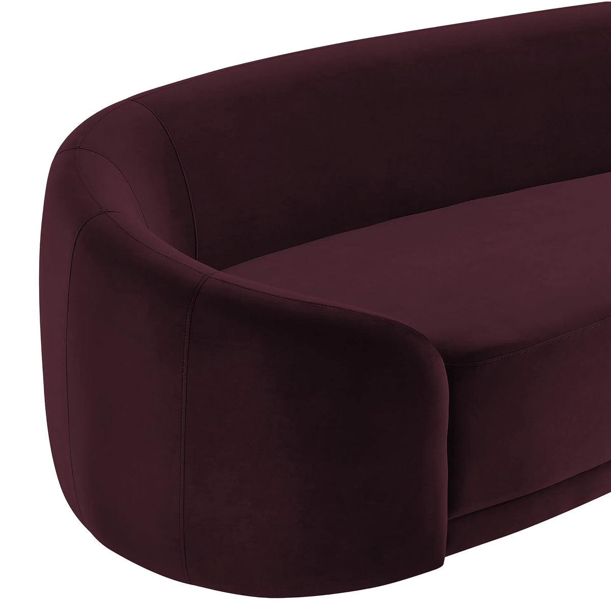 Stay Until Morning Sofa in Merlot, upholstery detail