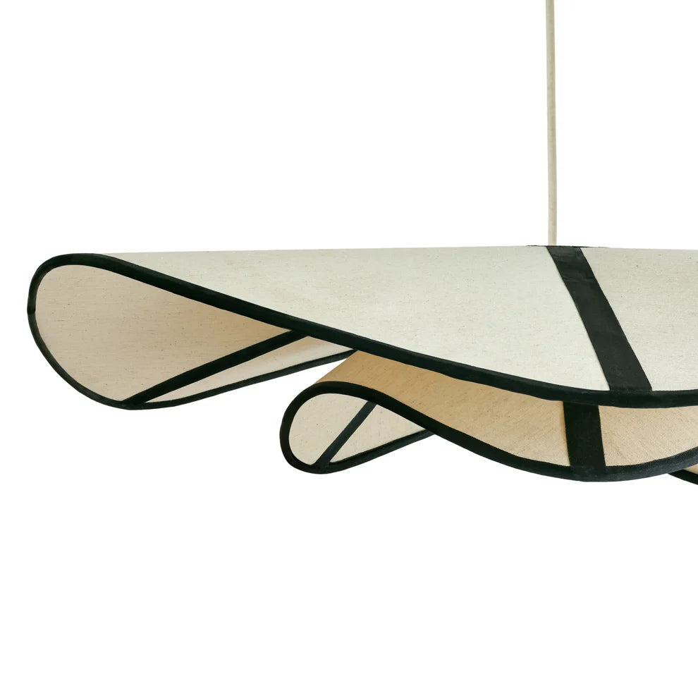 Morning Fold Pendant Lamp cotton shade and contrast piping detail