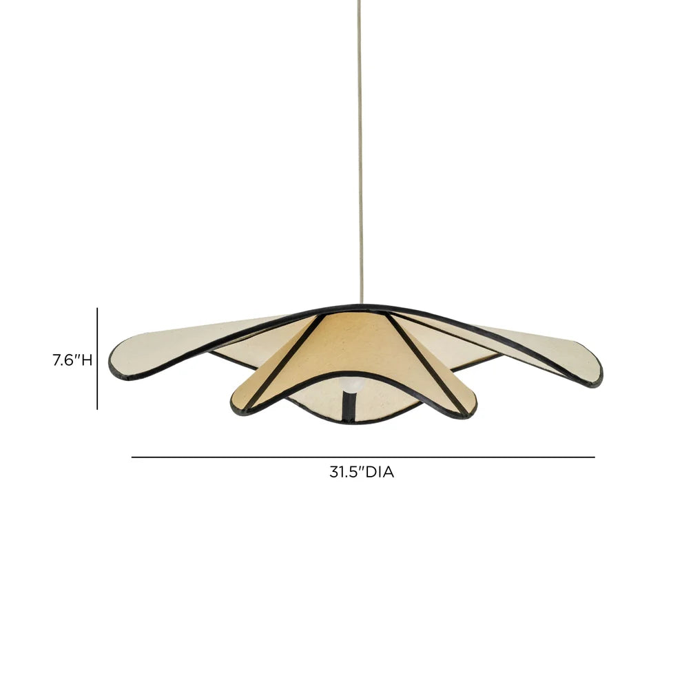 Morning Fold Pendant Lamp dimensions: 31.5 inches diameter by 7.6 inches high