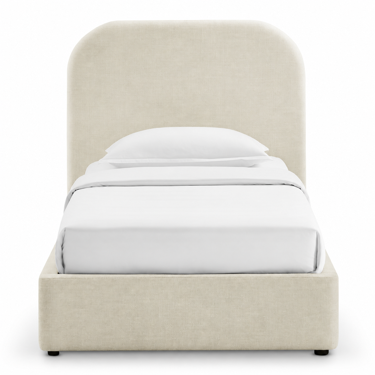 Room to Dream Bed in ecru, straight front view