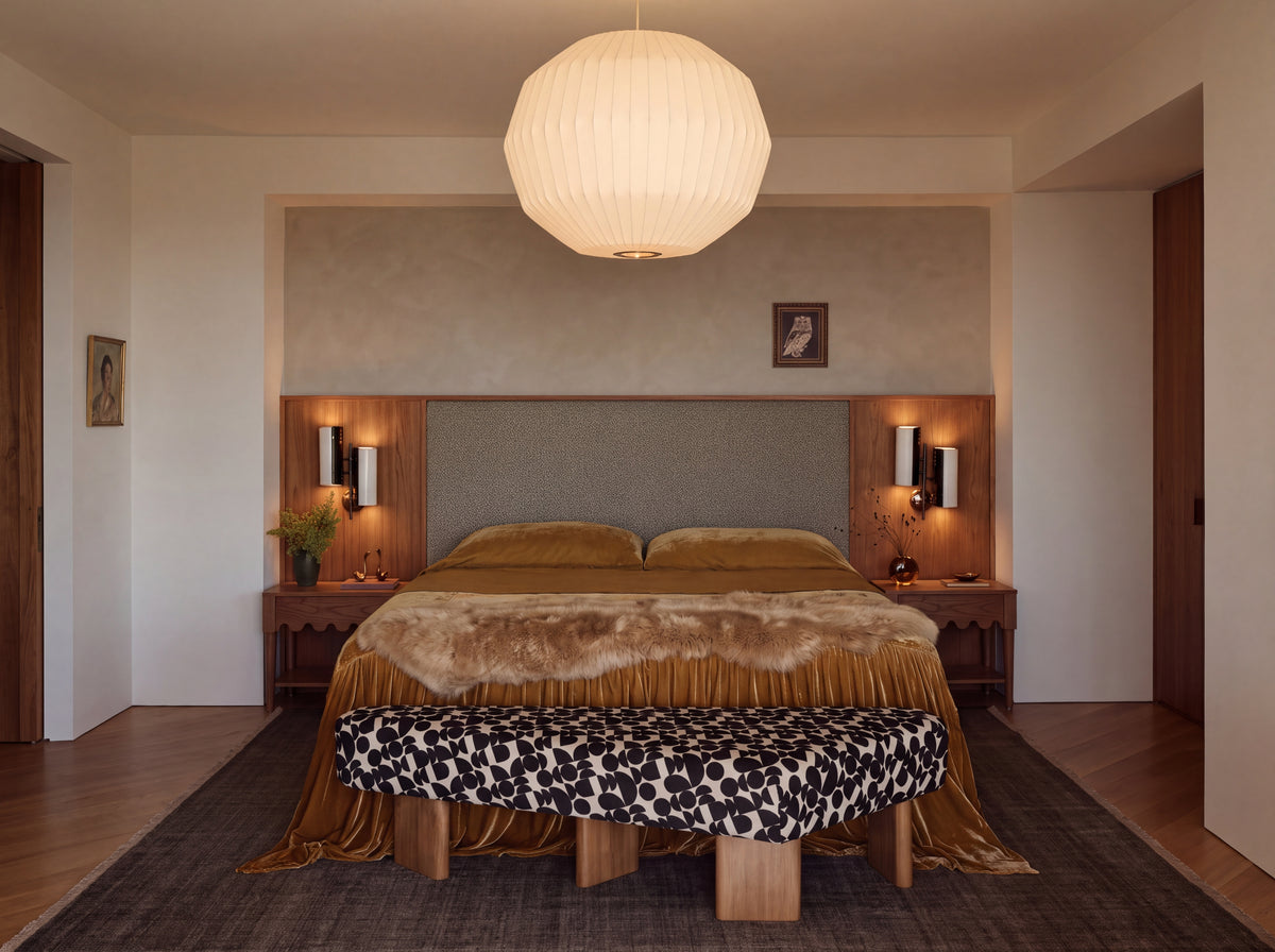 Tomorrow Morning Nightstand in Nightcap, styled in-room lifestyle