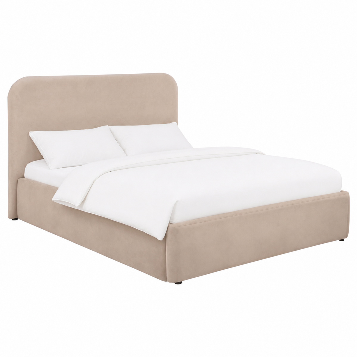 Everything Put Away Bed in Oat angled view