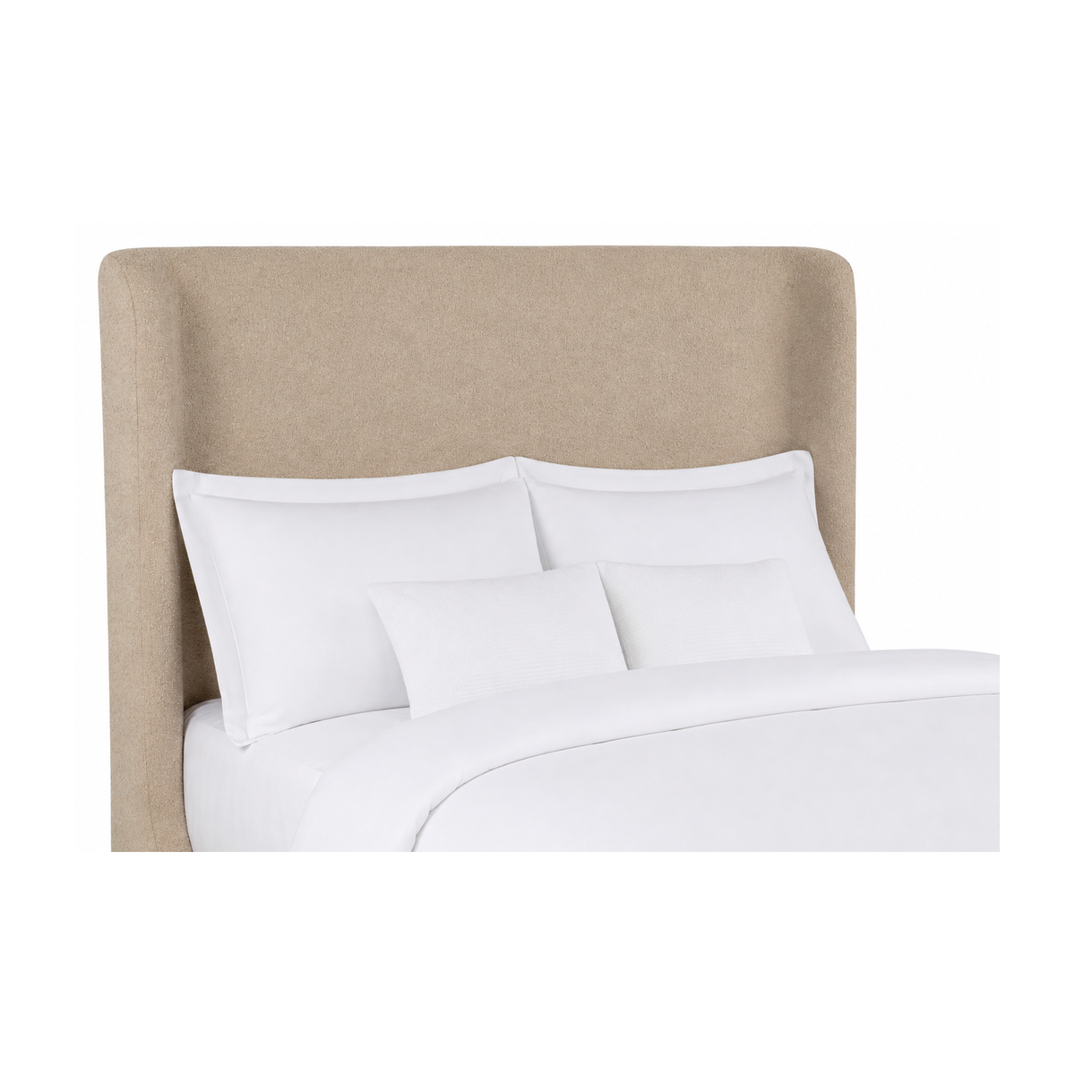 Late Checkout Bed curved headboard detail