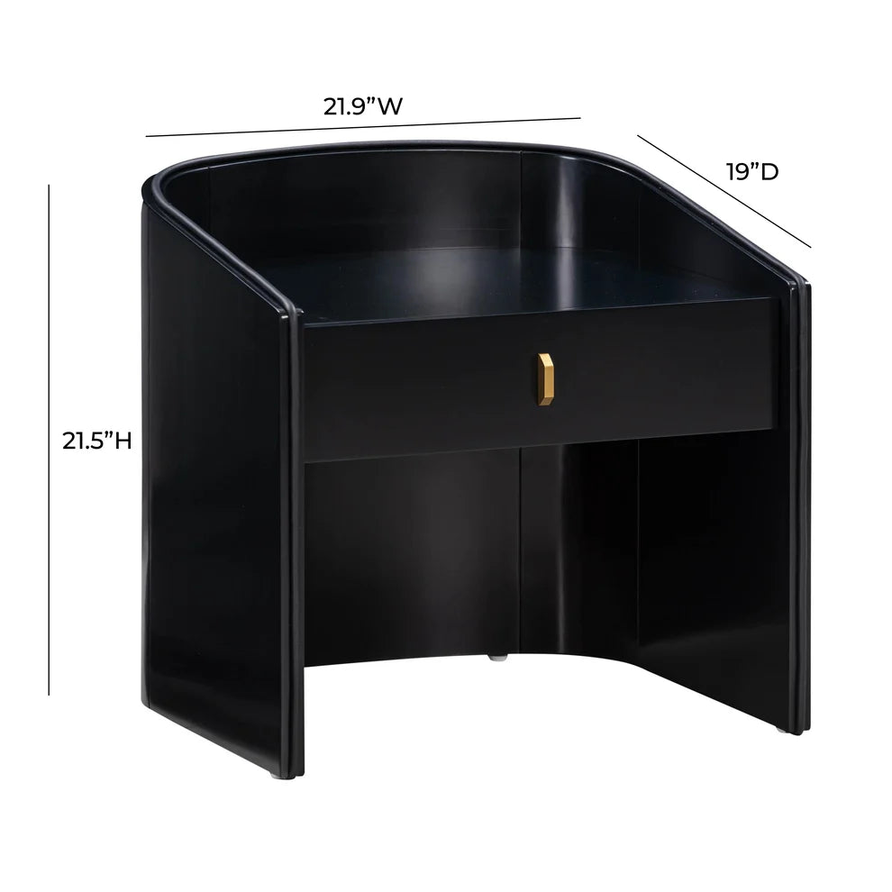 Last Thought Nightstand in Midnight, dimensions