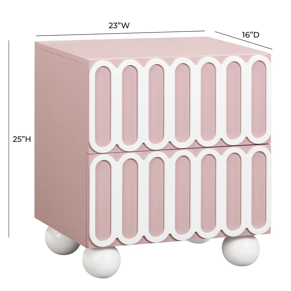 Do Not Disturb Nightstand in Blush, dimensions