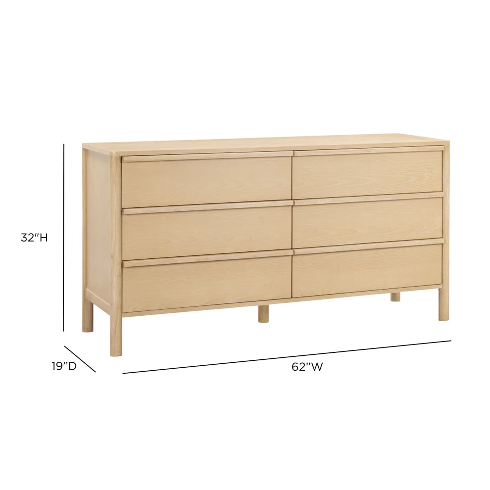 Everything In Its Place Dresser in Wheat, dimensions
