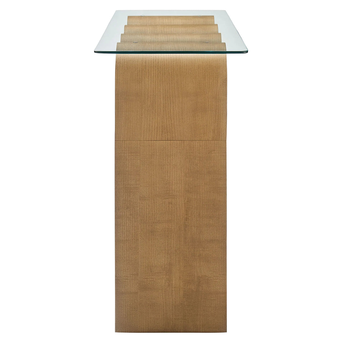 Ripple Effect Console Table in Wheat, side