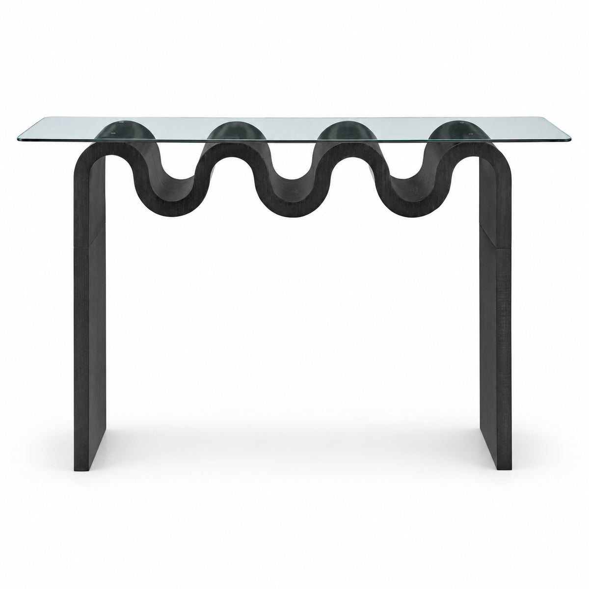Ripple Effect Console Table in Midnight, main front