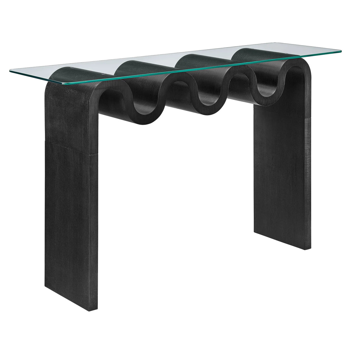 Ripple Effect Console Table in Midnight, angle