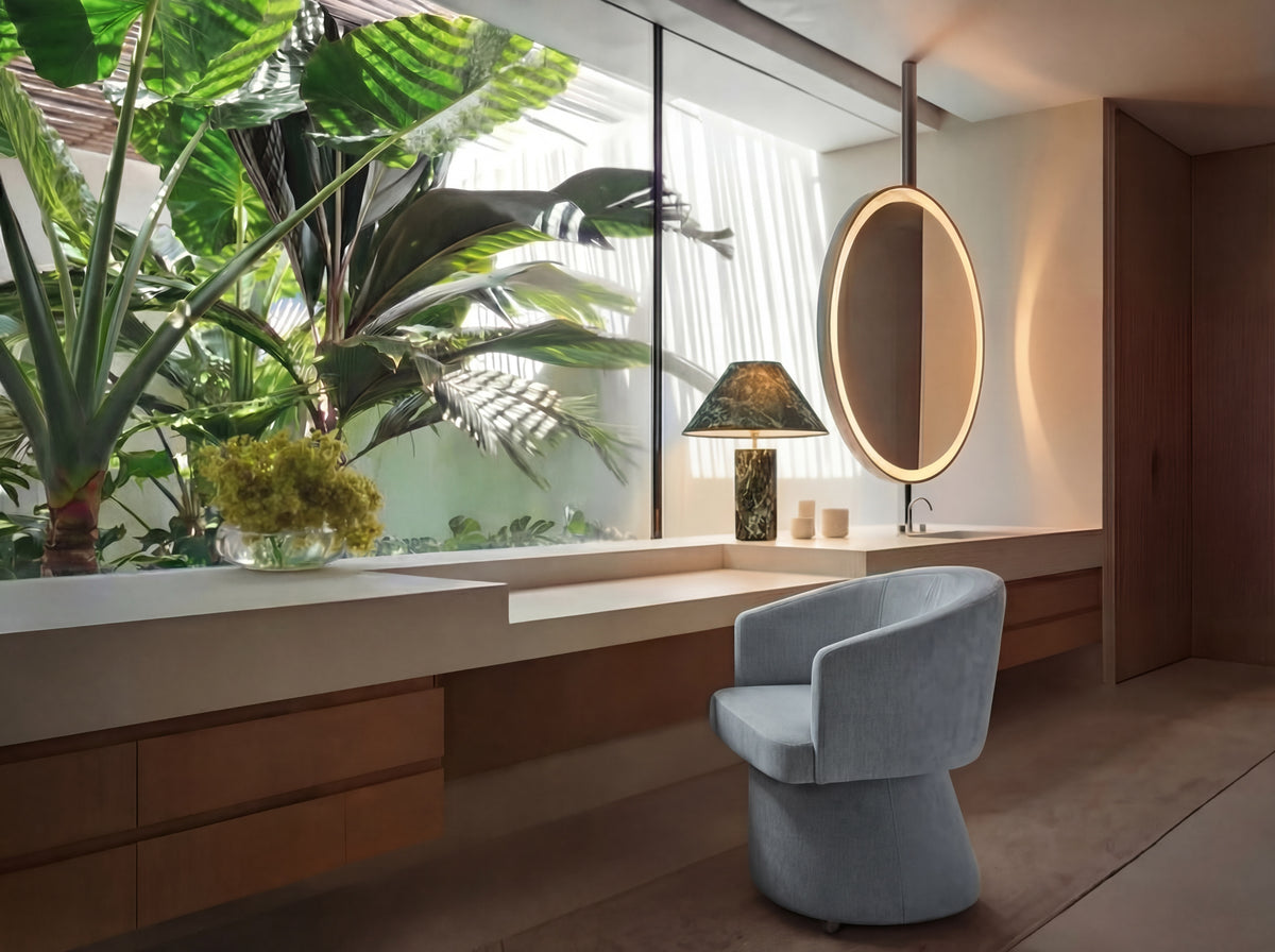 Between Appointments Chair in Blue Hour, styled room lifestyle