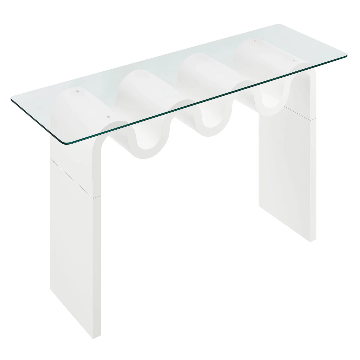 Ripple Effect Console Table in Cloud, alternate angle