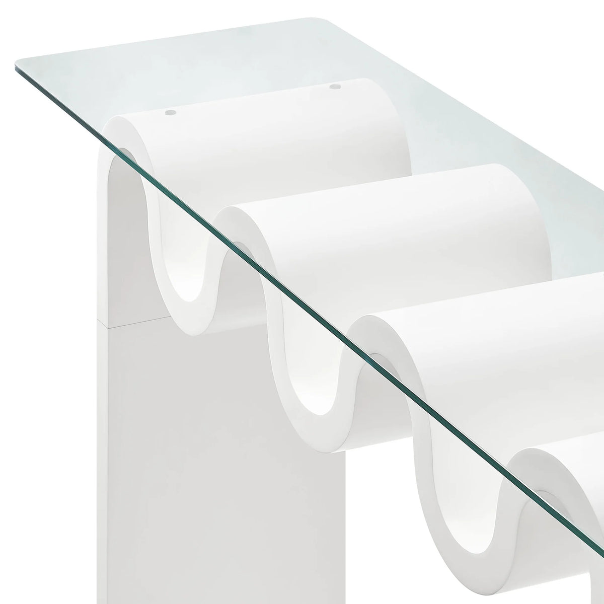 Ripple Effect Console Table in Cloud, wave detail