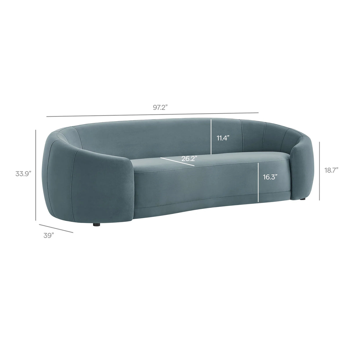 Stay Until Morning Sofa in Blue Hour, dimensions