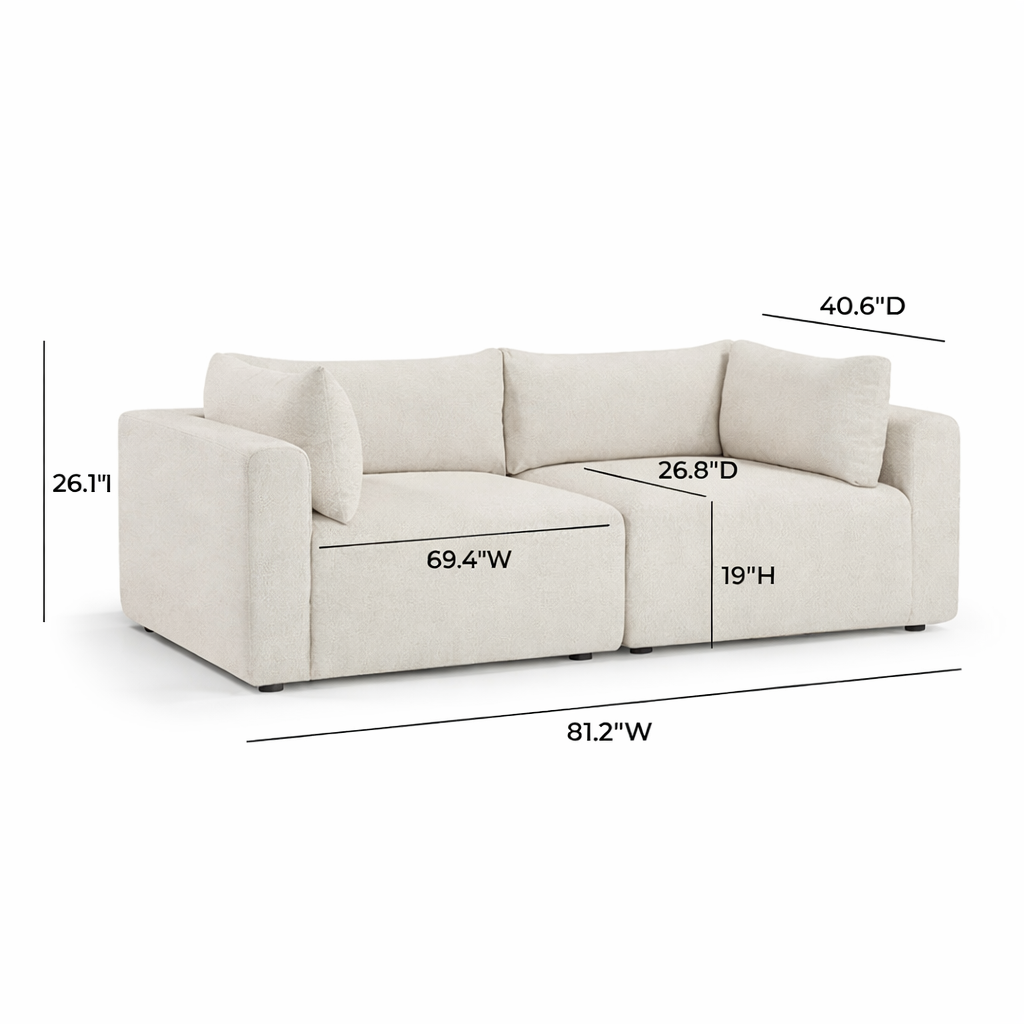 After Swim Outdoor Modular Loveseat Sofa