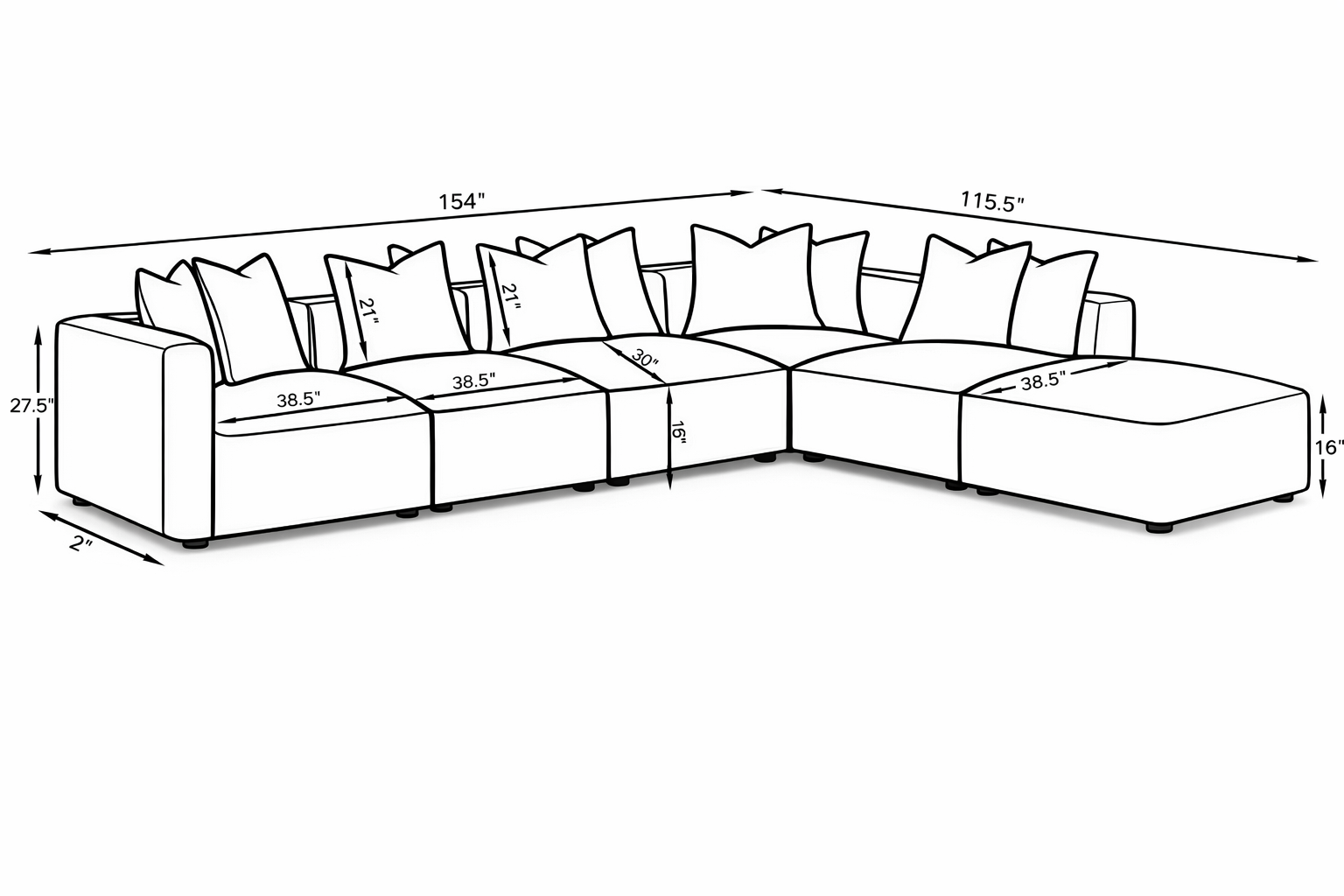 Deep Comfort Modular Sectional