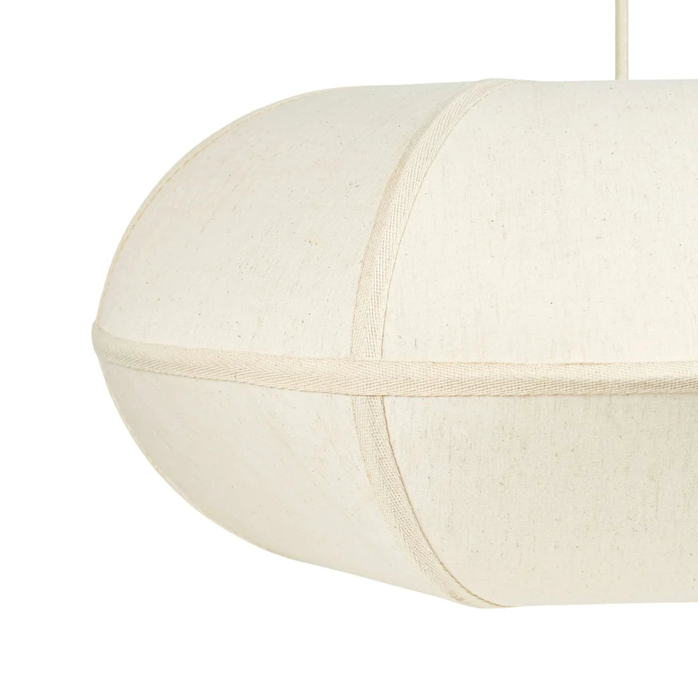 Soft Landing Pendant Lamp cotton shade and tonal piping detail